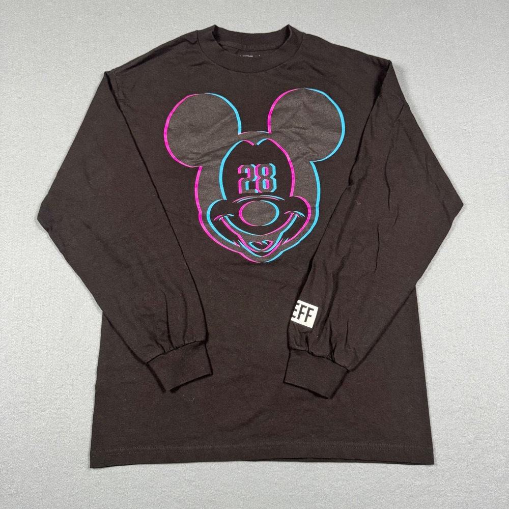 Disney x Neff Mickey Mouse Neon Outline Long Sleeve T-Shirt Black Med
